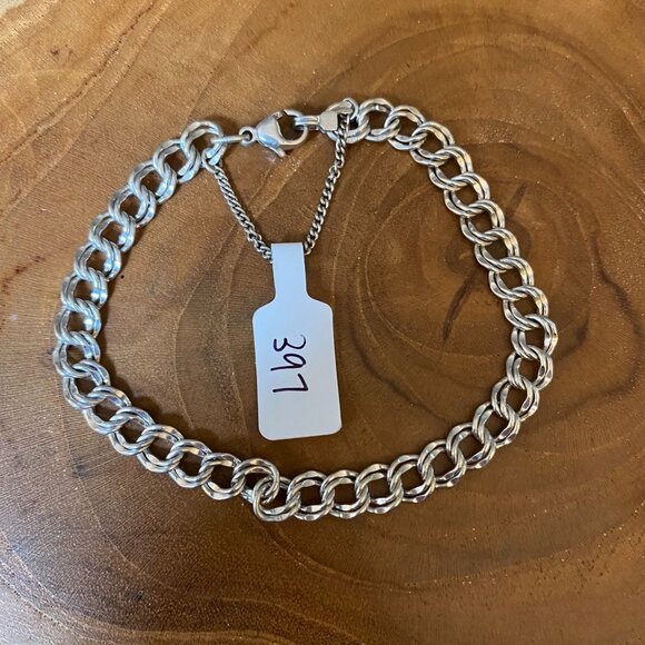 James Avery Medium Double Curb Charm Bracelet, Size M, Sterling Silver - Picture 1 of 3